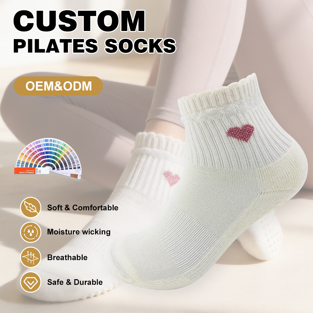 Original supplied presentation view showing the ruffle cuff and sole grip dots