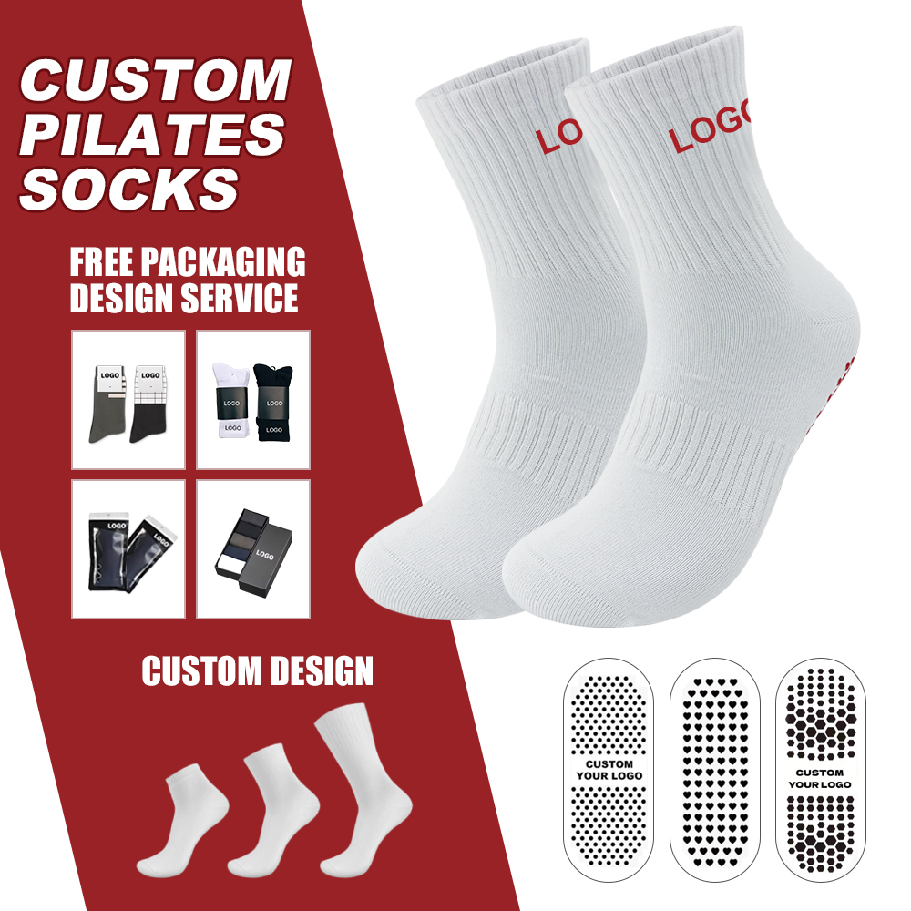 Original white crew sock and red-grip presentation